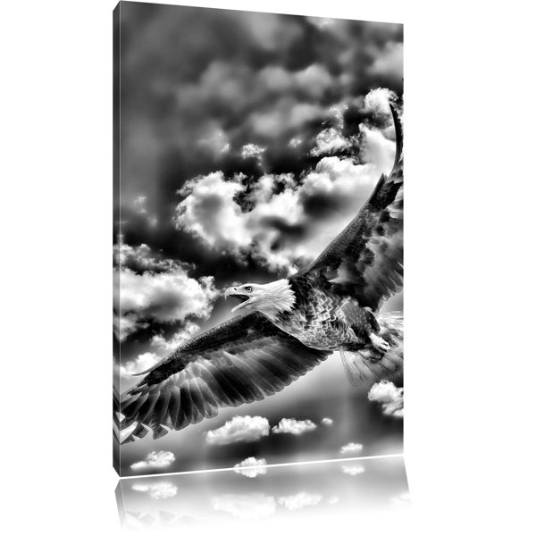 East Urban Home Leinwandbild Adler fliegt über Schneebedeckte Berge in